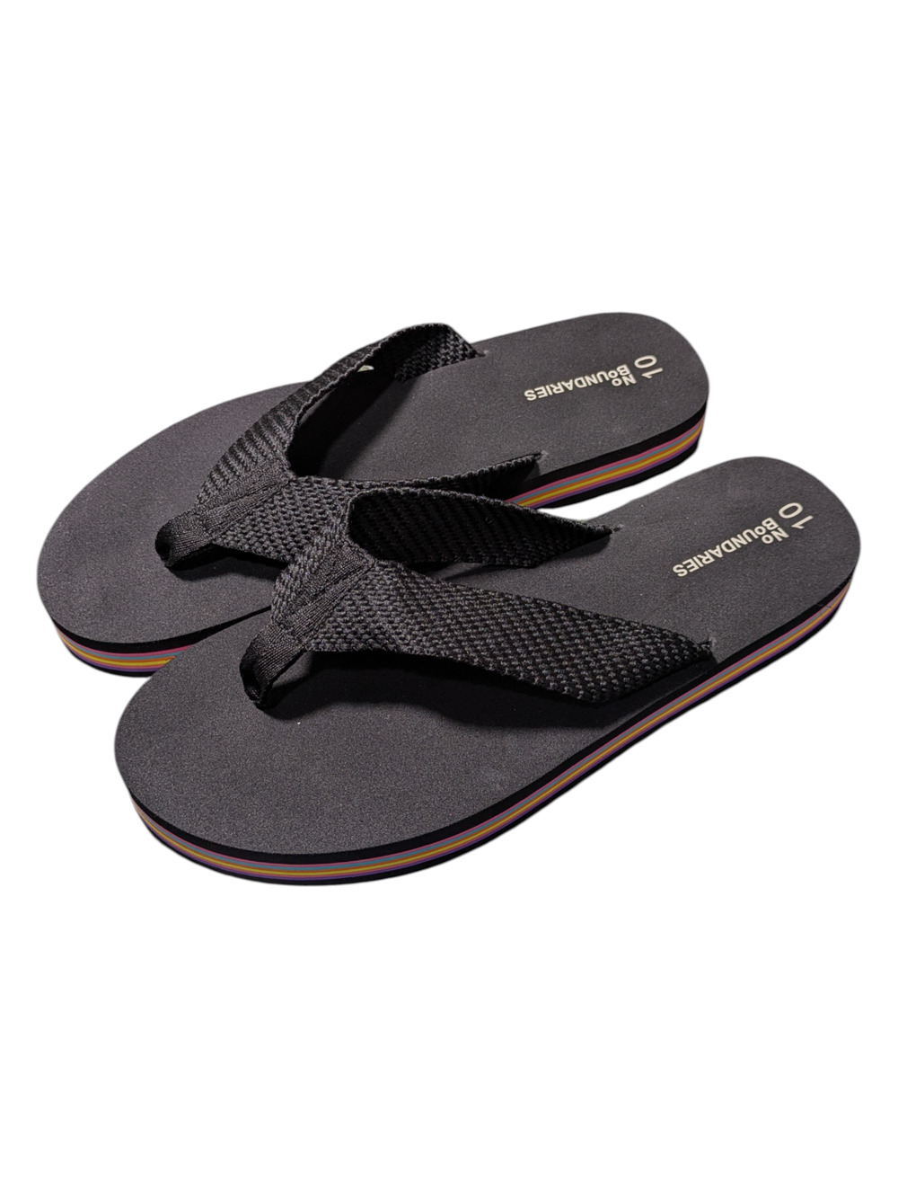 No Boundaries - Sandals - Flip Flops - Rainbow Bottoms - Size 10 - NWT